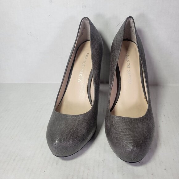 Franco Sarto Cicero Gray Textured Faux Leather High Heels Size 6M - Picture 2 of 8
